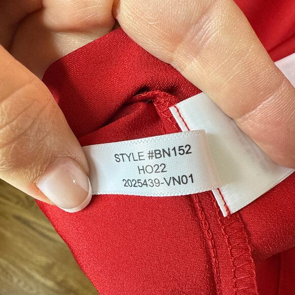 J.Crew Winter Garden Dress in Deep Ruby Size 20 Silky Satin Crepe Ruffles Party - Picture 7 of 8